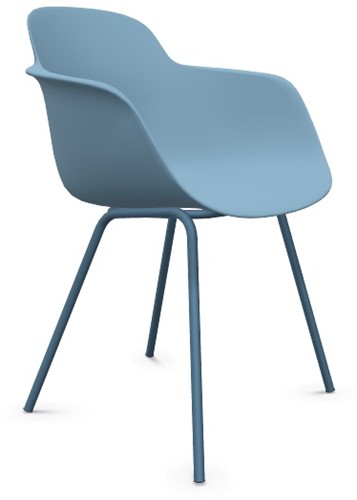 Sicla - vierpootsstoel, frame ronde buis, kunststof kuip