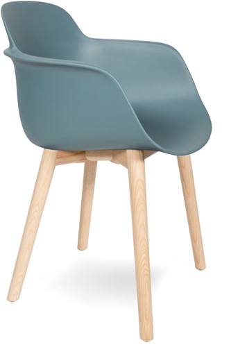 Sicla Wood - vierpootsstoel, houten frame, kunststof kuip