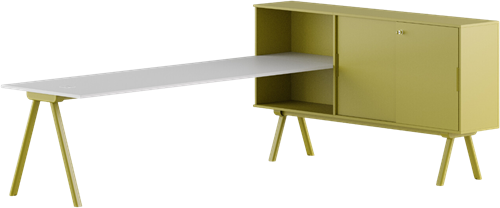 Zanetti/Surfy workstation SX 180  - Bureau, kast met schuifdeuren en sloten