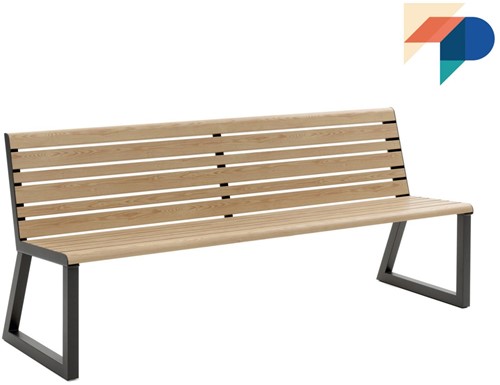 Urbantime.h24 bank met rugleuning metaal 200 cm