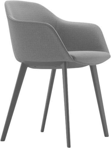Vento arms full - stoel met ruime gestoffeerde kuip met armleggers en kunststof 4-poot frame