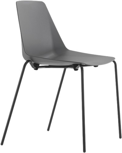 Vento - stoel met ruime kunststof kuip en metalen 4-poot frame