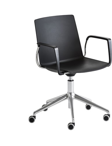 Vertica/Jubel SW arms - verrijdbare, in hoogte verstelbare, kunststof stoel met armleggers