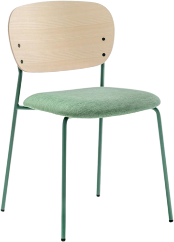 Jazz 3720 - 4-poot stoel met houten rug en gestoffeerde zit