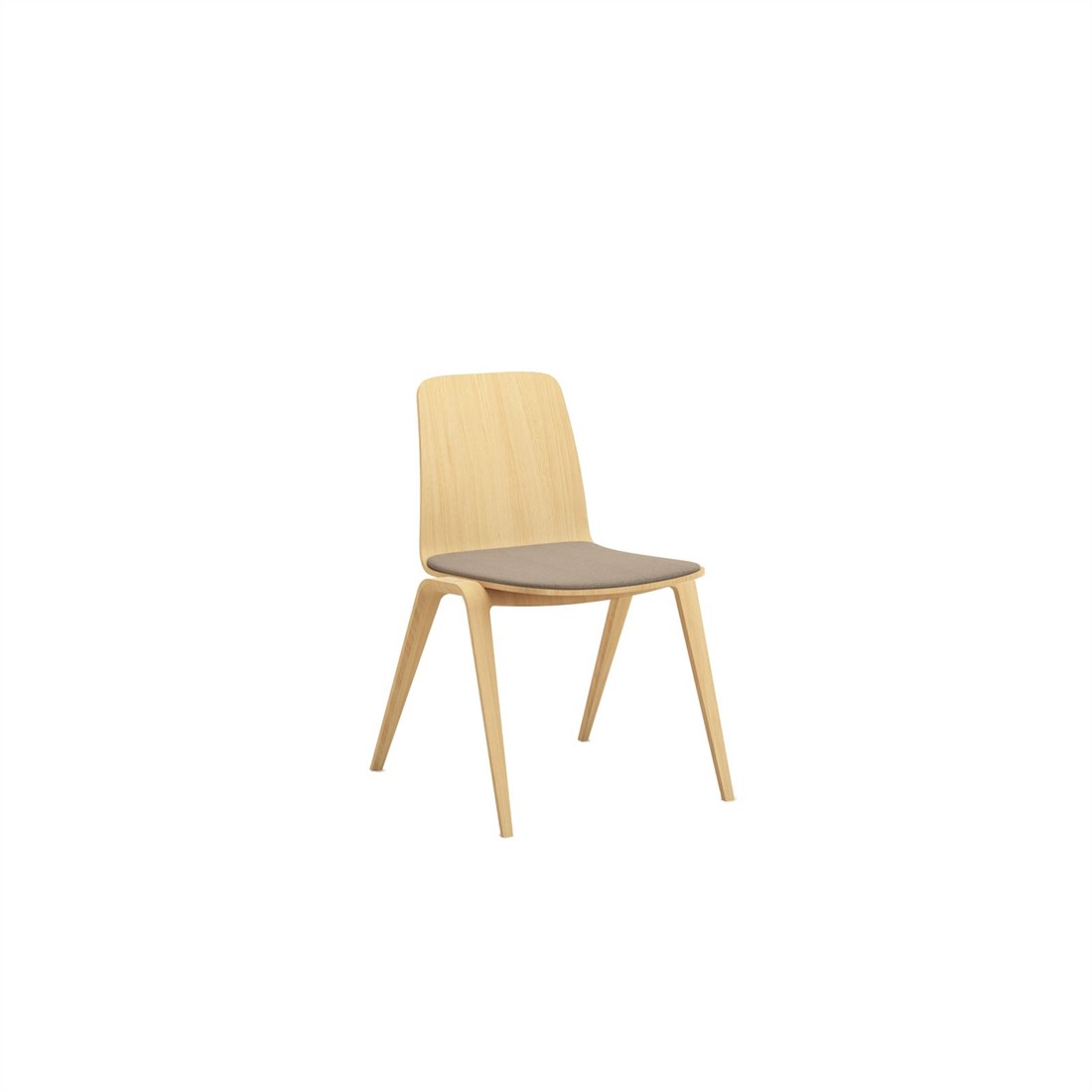 Woodstock zit stof geheel houten verticaal stapelbare stoel met gestoffeerde zit bij FP Collection