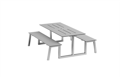 Ydra OUTDOOR- Picknick tafel met vaste banken-2